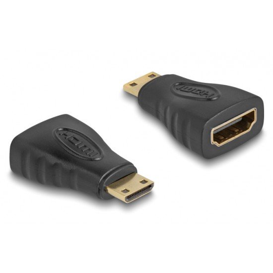 DELOCK αντάπτορας HDMI σε HDMI mini 65244, gold plated, μαύρος DELOCK αντάπτορας HDMI σε HDMI mini 65244, gold plated, μαύρος