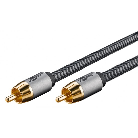 GOOBAY καλώδιο ήχου RCA σε RCA 65296, 2m, μαύρο/ασημί GOOBAY καλώδιο ήχου RCA σε RCA 65296, 2m, μαύρο/ασημί