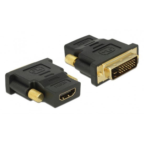 DELOCK αντάπτορας DVI 24+1 σε HDMI 65466, 4K, gold-plated, μαύρος DELOCK αντάπτορας DVI 24+1 σε HDMI 65466, 4K, gold-plated, μαύρος