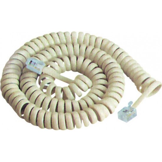 Καλώδιο Ακουστικού 4P4C Spiral Λευκό 15m