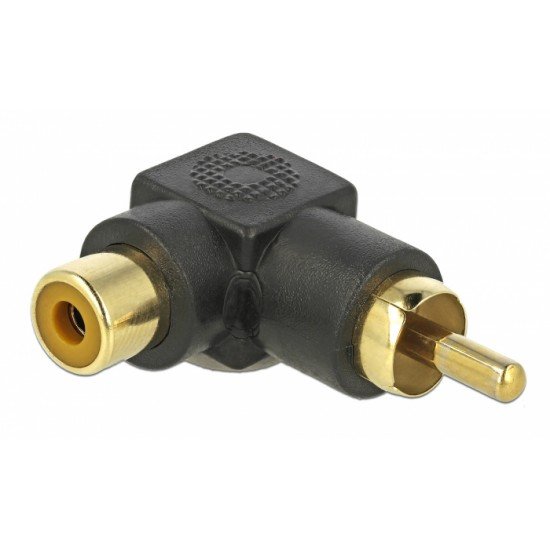 DELOCK αντάπτορας 66168 RCA αρσενικό σε RCA θηλυκό, γωνιακός, μαύρος DELOCK αντάπτορας 66168 RCA αρσενικό σε RCA θηλυκό, γωνιακός, μαύρος