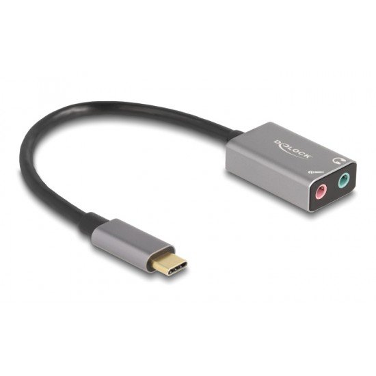 DELOCK εξωτερική κάρτα ήχου 67071, 2x 3.5mm, USB-C σύνδεση, γκρι DELOCK εξωτερική κάρτα ήχου 67071, 2x 3.5mm, USB-C σύνδεση, γκρι
