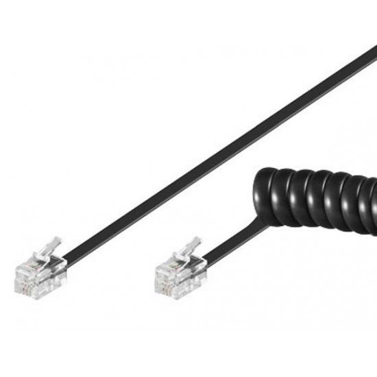 GOOBAY καλώδιο τηλεφώνου 68002, spiral, RJ10 4P4C, CCA, 4m, μαύρο GOOBAY καλώδιο τηλεφώνου 68002, spiral, RJ10 4P4C, CCA, 4m, μαύρο