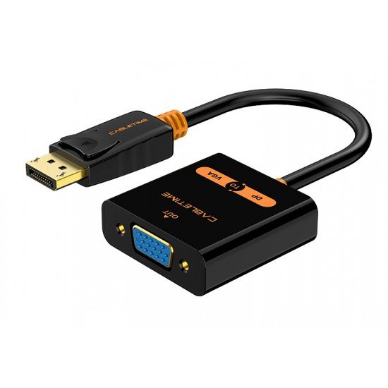 CABLETIME αντάπτορας DisplayPort σε VGA CT-AV586-03G, 1080p/60Hz, μαύρος CABLETIME αντάπτορας DisplayPort σε VGA CT-AV586-03G, 1080p/60Hz, μαύρος