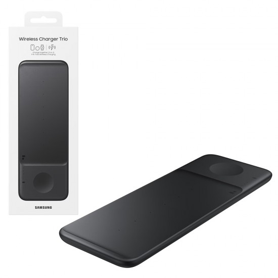WIRELESS CHARGER TRIO SAMSUNG EP-P6300TBEGEU 3 in 1 9W FAST CHARGE BLACK PACKING OR