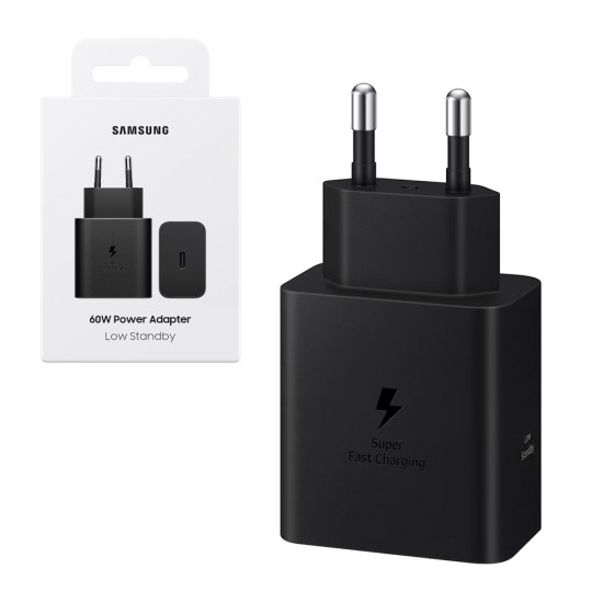 TRAVEL SAMSUNG EP-T6010NBE GAN PD 3.1 TYPE C 5V 3A/9V 3A/15V 3A/20V 3A 60W BLACK PACKING OR