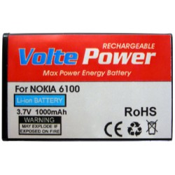 ΜΠΑΤΑΡΙΑ NOKIA 6100 1000mAh Li-ion ΜΕ ΠΛΑΤΗ VoltePower ΜΠΑΤΑΡΙΑ NOKIA 6100 1000mAh Li-ion ΜΕ ΠΛΑΤΗ VoltePower