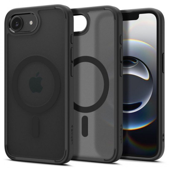 SPIGEN ULTRA HYBRID COMBATIBLE WITH MAGSAFE IPHONE 16E frost black backcover SPIGEN ULTRA HYBRID COMBATIBLE WITH MAGSAFE IPHONE 16E frost black backcover