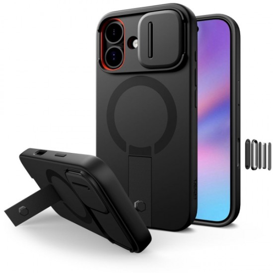 TECH-PROTECT KEVLAR AURA MAGSAFE CASE IPHONE 17 black backcover