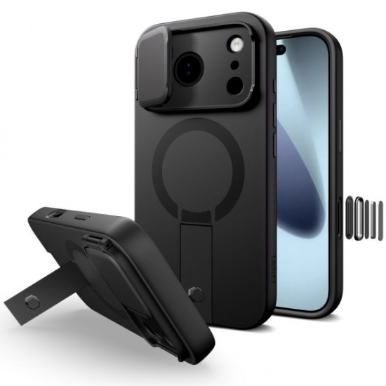 TECH-PROTECT KEVLAR AURA MAGSAFE CASE IPHONE 17 PRO black backcover
