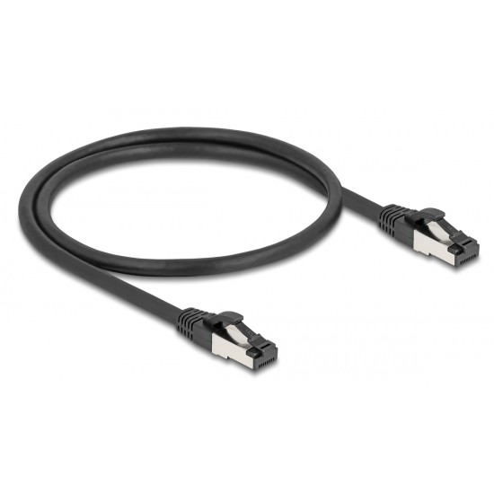DELOCK καλώδιο δικτύου 80570, CAT 8.1 S/FTP, copper, 2000MHz, 0.50m, μαύρο