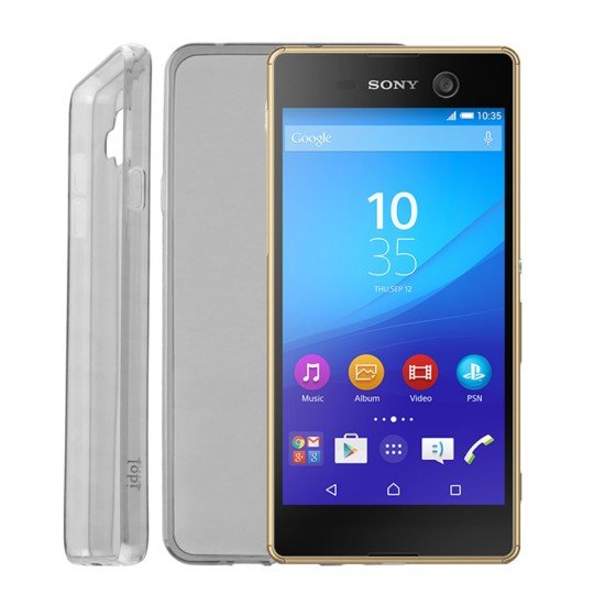 IDOL 1991 ΘΗΚΗ SONY M5 E5603 ULTRA THIN TPU 0.3mm ΔΙΑΦΑΝΗ ΓΚΡΙ