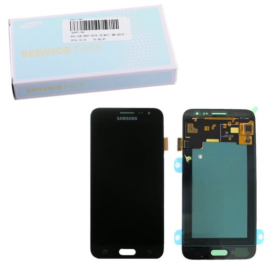 SAMSUNG J3 2016 J320F ΟΘΟΝΗ+TOUCH SCREEN+LENS GH97-18414C BLACK ORIGINAL SERVICE PACK