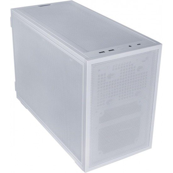 Lian Li Dan-B4 White - mATX Mesh - PC Gaming Case - 2x 120mm Fans Included - GPU Support 358.9mm