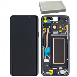 SAMSUNG S9 G960F ΟΘΟΝΗ + TOUCH SCREEN + LENS + FRAME GH97-21696A BLACK ORIGINAL SERVICE PACK
