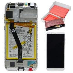 HUAWEI Y6 2018/Y6 PRIME 2018/HONOR 7A ΟΘΟΝΗ + TOUCH SCREEN + LENS + FRAME + BATTERY 02351WLK WHITE ORIGINAL SERVICE PACK