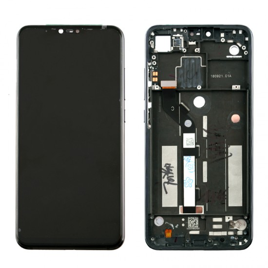 XIAOMI MI 8 LITE ΟΘΟΝΗ+TOUCH SCREEN+LENS+FRAME BLACK REF.OR