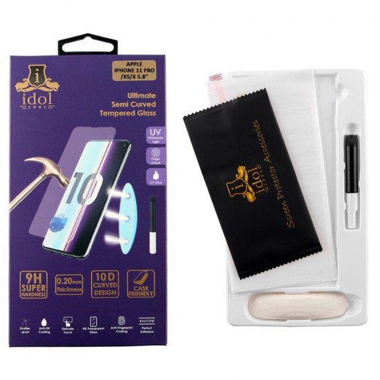 IDOL 1991 TEMPERED UV GLASS IPHONE 11 PRO/XS/X 5.8 IDOL 1991 TEMPERED UV GLASS IPHONE 11 PRO/XS/X 5.8