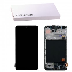 SAMSUNG A51 A515 ΟΘΟΝΗ AMOLED +TOUCH SCREEN + LENS + FRAME GH82-22084A BLACK ORIGINAL SERVICE PACK