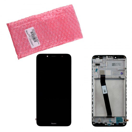 XIAOMI REDMI 7A ΟΘΟΝΗ + TOUCH SCREEN + LENS + FRAME 560610122000 BLACK ORIGINAL SERVICE PACK
