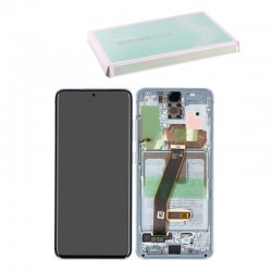 SAMSUNG S20 G980 ΟΘΟΝΗ + TOUCH SCREEN + LENS + FRAME GH82-22123D BLUE ORIGINAL SERVICE PACK