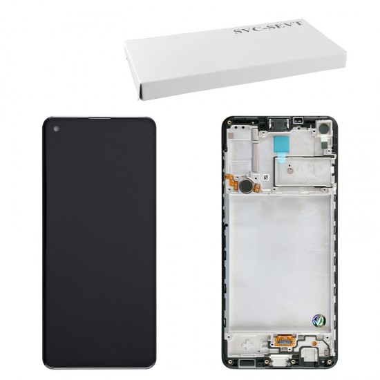 SAMSUNG A21s A217 ΟΘΟΝΗ+TOUCH SCREEN + LENS + FRAME GH82-23089A BLACK ORIGINAL SERVICE PACK