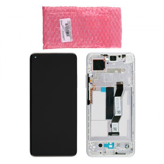 XIAOMI MI 10T 5G/MI 10T PRO 5G ΟΘΟΝΗ + TOUCH SCREEN + LENS + FRAME SILVER 5600040J3S00 ORIGINAL SERVICE PACK