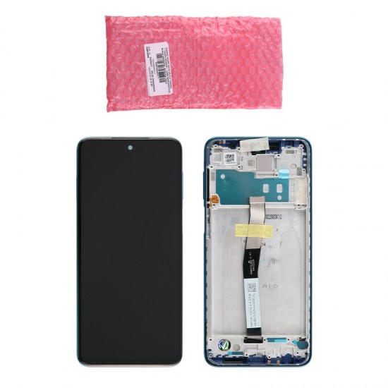 XIAOMI REDMI NOTE 9 PRO/NOTE 9 PRO MAX/NOTE 9S ΟΘΟΝΗ + TOUCH SCREEN + LENS + FRAME 560003J6A100 BLUE ORIGINAL SERVICE PACK