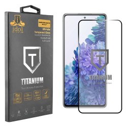 IDOL 1991 TITANIUM TEMPERED GLASS SAMSUNG S20 FE 4G G780 6.5in 9H 0.25mm  SEMI CURVED FULL GLUE BLACK