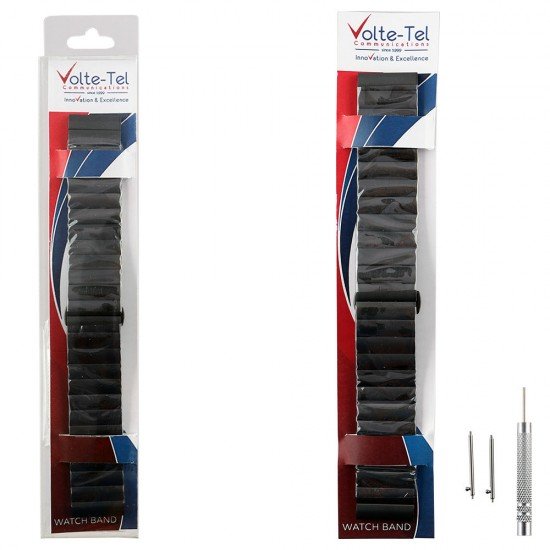 VOLTE-TEL ΛΟΥΡΑΚΙ ΡΟΛΟΓΙΟΥ ΑΝΟΞΕΙΔΩΤΟ ΑΤΣΑΛΙ UNIVERSAL 22mm BLACK VOLTE-TEL ΛΟΥΡΑΚΙ ΡΟΛΟΓΙΟΥ ΑΝΟΞΕΙΔΩΤΟ ΑΤΣΑΛΙ UNIVERSAL 22mm BLACK