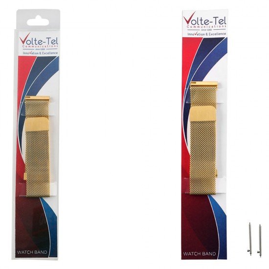 VOLTE-TEL ΛΟΥΡΑΚΙ ΡΟΛΟΓΙΟΥ ΜΕΤΑΛΛΙΚΟ UNIVERSAL 22mm MILAN GOLD VOLTE-TEL ΛΟΥΡΑΚΙ ΡΟΛΟΓΙΟΥ ΜΕΤΑΛΛΙΚΟ UNIVERSAL 22mm MILAN GOLD