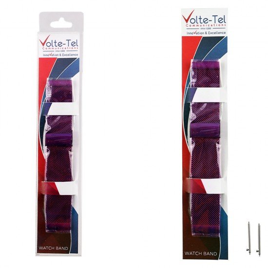 VOLTE-TEL ΛΟΥΡΑΚΙ ΡΟΛΟΓΙΟΥ ΜΕΤΑΛΛΙΚΟ UNIVERSAL 22mm MILAN PURPLE VOLTE-TEL ΛΟΥΡΑΚΙ ΡΟΛΟΓΙΟΥ ΜΕΤΑΛΛΙΚΟ UNIVERSAL 22mm MILAN PURPLE