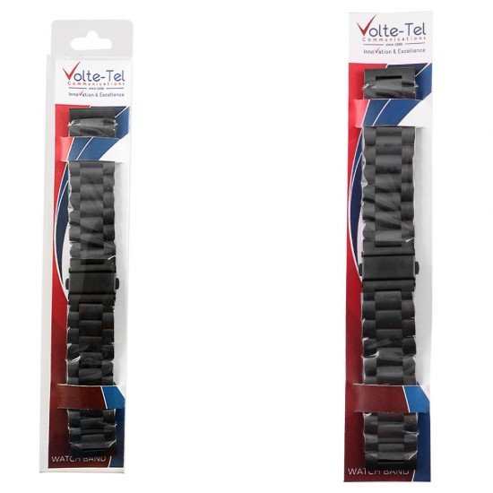 VOLTE-TEL ΛΟΥΡΑΚΙ ΡΟΛΟΓΙΟΥ ΑΝΟΞΕΙΔΩΤΟ ΑΤΣΑΛΙ UNIVERSAL 22mm 3 BALL BLACK VOLTE-TEL ΛΟΥΡΑΚΙ ΡΟΛΟΓΙΟΥ ΑΝΟΞΕΙΔΩΤΟ ΑΤΣΑΛΙ UNIVERSAL 22mm 3 BALL BLACK
