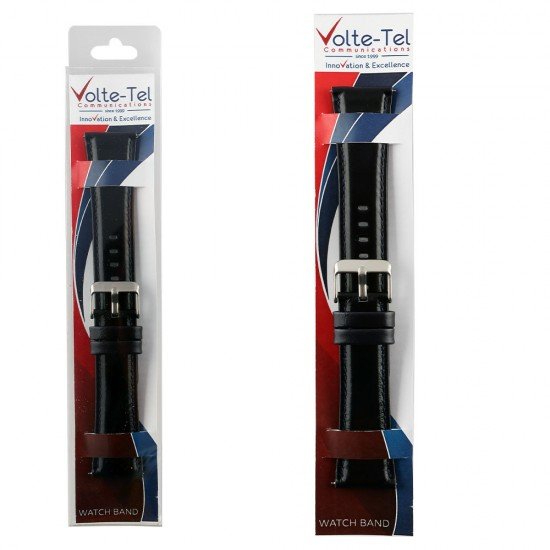 VOLTE-TEL ΛΟΥΡΑΚΙ ΡΟΛΟΓΙΟΥ ΔΕΡΜΑΤΙΝΟ UNIVERSAL 22mm BLACK VOLTE-TEL ΛΟΥΡΑΚΙ ΡΟΛΟΓΙΟΥ ΔΕΡΜΑΤΙΝΟ UNIVERSAL 22mm BLACK