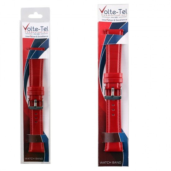 VOLTE-TEL ΛΟΥΡΑΚΙ ΡΟΛΟΓΙΟΥ ΔΕΡΜΑΤΙΝΟ UNIVERSAL 22mm RED VOLTE-TEL ΛΟΥΡΑΚΙ ΡΟΛΟΓΙΟΥ ΔΕΡΜΑΤΙΝΟ UNIVERSAL 22mm RED