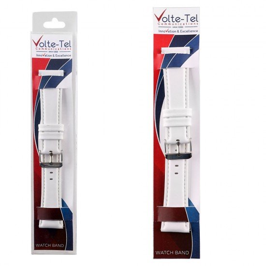 VOLTE-TEL ΛΟΥΡΑΚΙ ΡΟΛΟΓΙΟΥ ΔΕΡΜΑΤΙΝΟ UNIVERSAL 22mm WHITE VOLTE-TEL ΛΟΥΡΑΚΙ ΡΟΛΟΓΙΟΥ ΔΕΡΜΑΤΙΝΟ UNIVERSAL 22mm WHITE