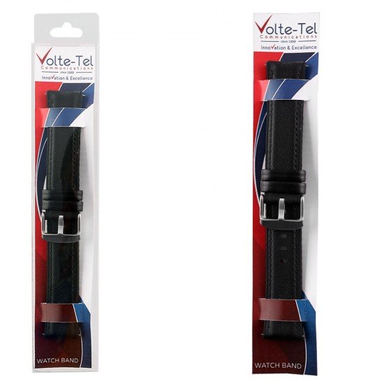 VOLTE-TEL ΛΟΥΡΑΚΙ ΡΟΛΟΓΙΟΥ ΔΕΡΜΑΤΙΝΟ UNIVERSAL 22mm ACTIVE BLACK VOLTE-TEL ΛΟΥΡΑΚΙ ΡΟΛΟΓΙΟΥ ΔΕΡΜΑΤΙΝΟ UNIVERSAL 22mm ACTIVE BLACK