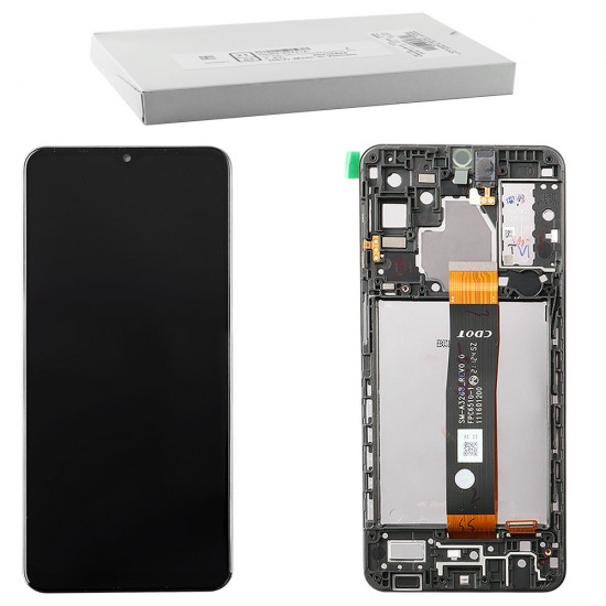 SAMSUNG A32 5G A326 ΟΘΟΝΗ+TOUCH SCREEN + LENS + FRAME GH82-25122A BLACK ORIGINAL SERVICE PACK