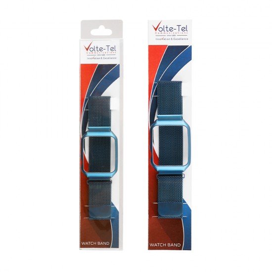 VOLTE-TEL ΛΟΥΡΑΚΙ ΜΕΤΑΛΛΙΚΟ ΜΕ ΠΛΑΙΣΙΟ APPLE WATCH 38mm /WATCH 2/WATCH 3 22mm BLUE VOLTE-TEL ΛΟΥΡΑΚΙ ΜΕΤΑΛΛΙΚΟ ΜΕ ΠΛΑΙΣΙΟ APPLE WATCH 38mm /WATCH 2/WATCH 3 22mm BLUE