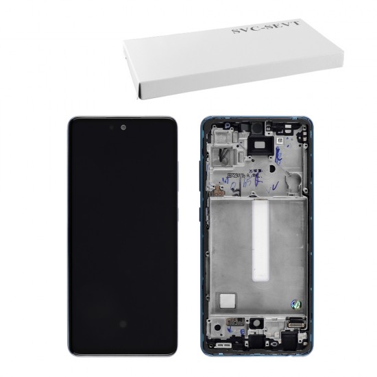 SAMSUNG A52 4G A525/A52 5G A526 ΟΘΟΝΗ+TOUCH SCREEN + LENS + FRAME GH82-25754B BLUE ORIGINAL SERVICE PACK