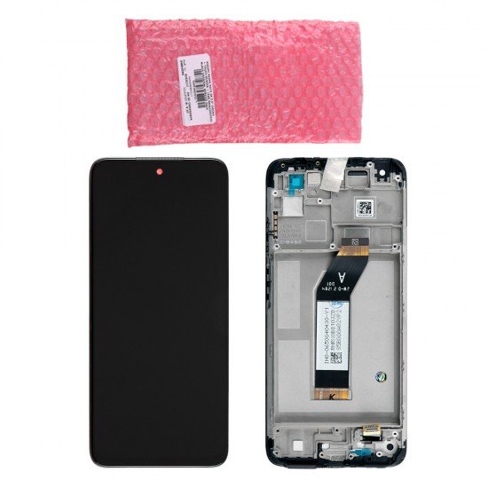 XIAOMI REDMI 10 4G ΟΘΟΝΗ + TOUCH SCREEN + LENS + FRAME 560002K19A00 BLACK ORIGINAL SERVICE PACK