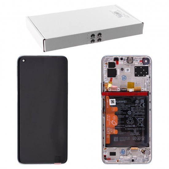 HUAWEI P40 LITE 5G ΟΘΟΝΗ + TOUCH SCREEN + LENS + FRAME + BATTERY 02353SUQ SILVER ORIGINAL SERVICE PACK HUAWEI P40 LITE 5G ΟΘΟΝΗ + TOUCH SCREEN + LENS + FRAME + BATTERY 02353SUQ SILVER ORIGINAL SERVICE PACK