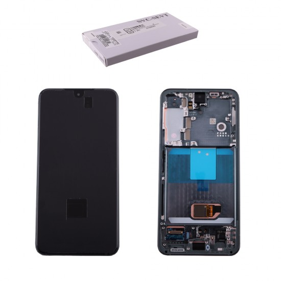 SAMSUNG S22 5G S901 ΟΘΟΝΗ + TOUCH SCREEN + LENS + FRAME GH82-27521C GREEN ORIGINAL SERVICE PACK