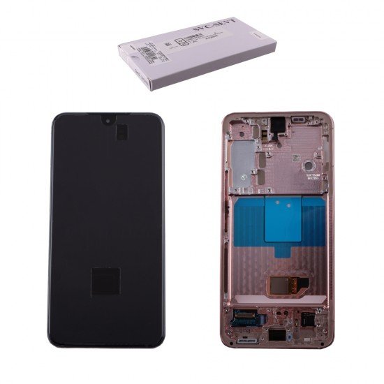 SAMSUNG S22 5G S901 ΟΘΟΝΗ + TOUCH SCREEN + LENS + FRONT GH82-27520D PINK GOLD ORIGINAL SERVICE PACK SAMSUNG S22 5G S901 ΟΘΟΝΗ + TOUCH SCREEN + LENS + FRONT GH82-27520D PINK GOLD ORIGINAL SERVICE PACK