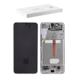 SAMSUNG S22 PLUS 5G S906 ΟΘΟΝΗ + TOUCH SCREEN + LENS + FRONT GH82-27500B WHITE ORIGINAL SERVICE PACK
