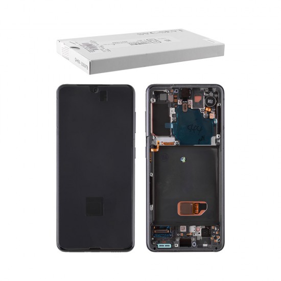 SAMSUNG S21 G991 ΟΘΟΝΗ + TOUCH SCREEN + LENS + FRAME GH82-27256A GREY ORIGINAL SERVICE PACK