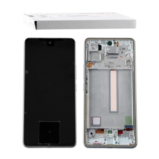 SAMSUNG A53 A536 ΟΘΟΝΗ+TOUCH SCREEN + LENS + FRAME GH82-28024B WHITE ORIGINAL SERVICE PACK SAMSUNG A53 A536 ΟΘΟΝΗ+TOUCH SCREEN + LENS + FRAME GH82-28024B WHITE ORIGINAL SERVICE PACK