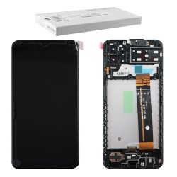 SAMSUNG A13 4G A137 ΟΘΟΝΗ + TOUCH SCREEN + LENS + FRAME GH82-29228A BLACK ORIGINAL SERVICE PACK