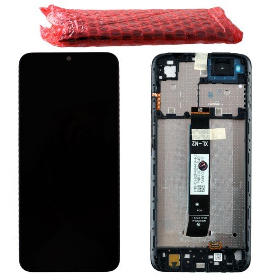 XIAOMI REDMI A1/A1+ 4G 2022 ΟΘΟΝΗ + TOUCH SCREEN + LENS + FRAME 5600010C3S00 BLACK ORIGINAL SERVICE PACK