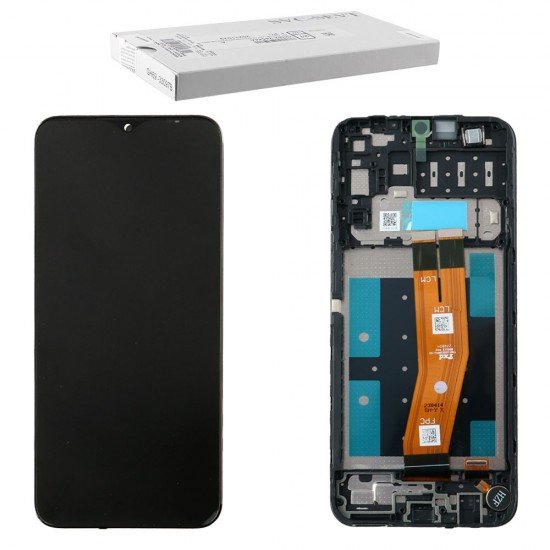 SAMSUNG A14 4G A145 ΟΘΟΝΗ + TOUCH SCREEN + LENS + FRAME GH81-23541A BLACK ORIGINAL SERVICE PACK